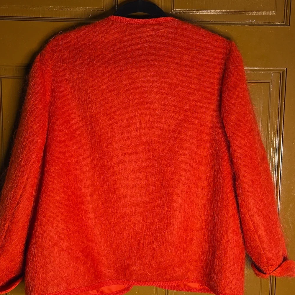 Rannoch-Mohair/wool blend red opwn jkt. Sz 14